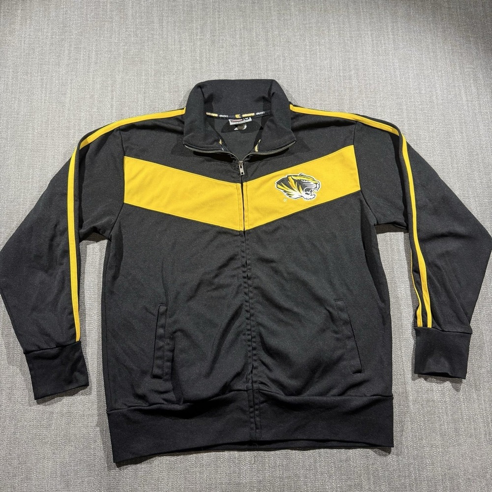 Missouri Tigers‎ Track Jacket Mens Medium Black NCAA Football Colosseum Full Zip